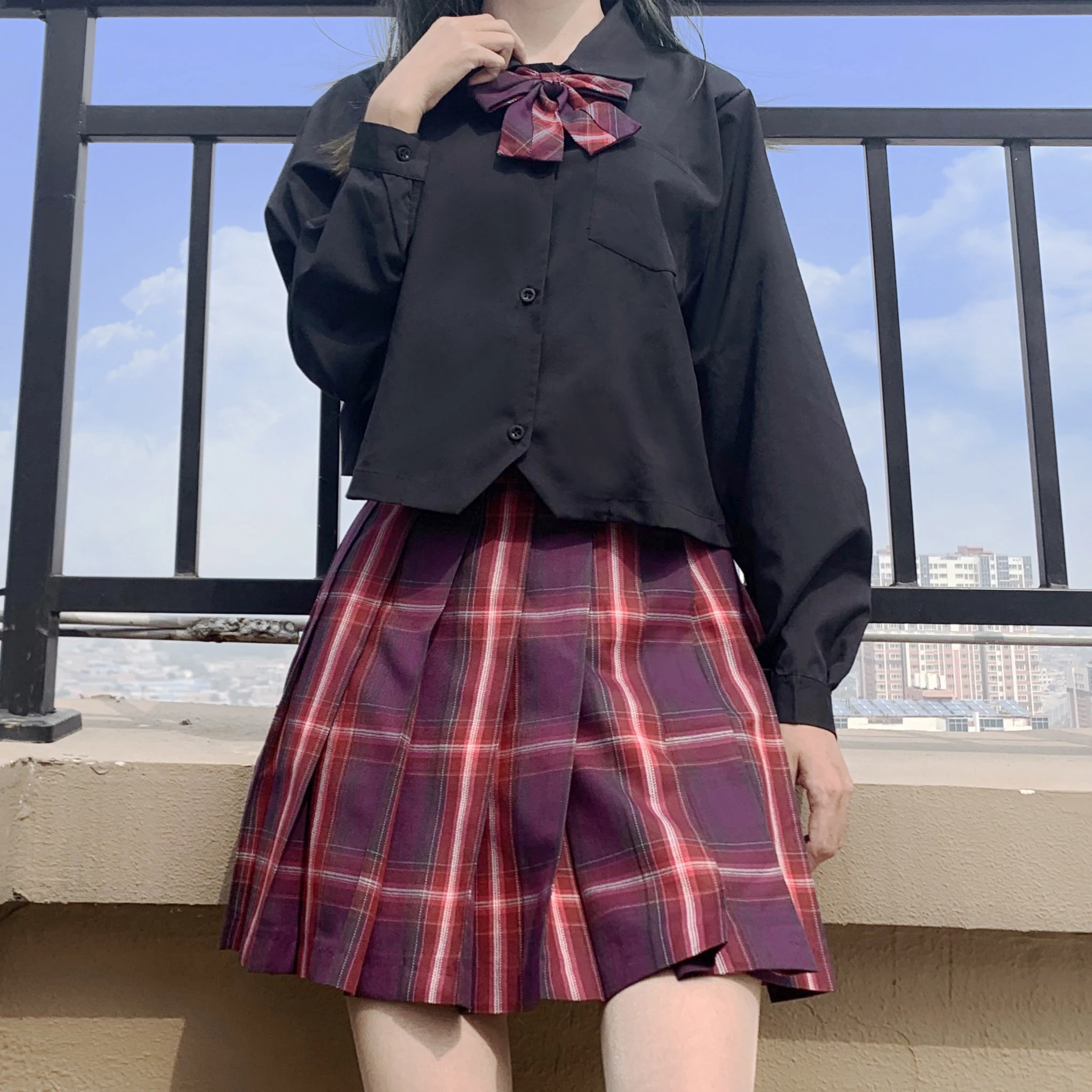 

Женские топы, базовая простая Свободная рубашка, японская форма, черная и белая рубашка, Женская Осенняя рубашка в стиле Харадзюку с длинным...