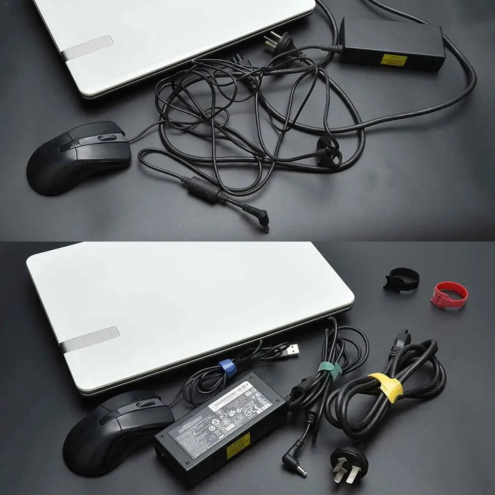 Многоразовые зажимы для кабелей 50 шт. регулируемые органайзер