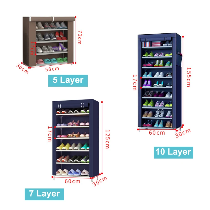 

Non-woven Fabric Storage Shoe Rack Hallway Cabinet Organizer Holder 7 Layers Assemble Shoes Shelf DIY Home Furniture