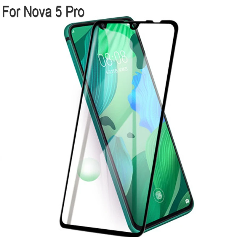 

Изогнутая Защита экрана для Huawei Nova 5 Pro, 2 шт., полное покрытие, закаленное стекло для Huawei Nova5 Pro, защитная пленка nova5pro