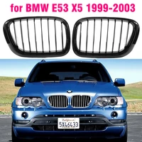 1set glossy black single dual line front kidney grill grille replacement for bmw e53 x5 1999 2000 2001 2002 2003