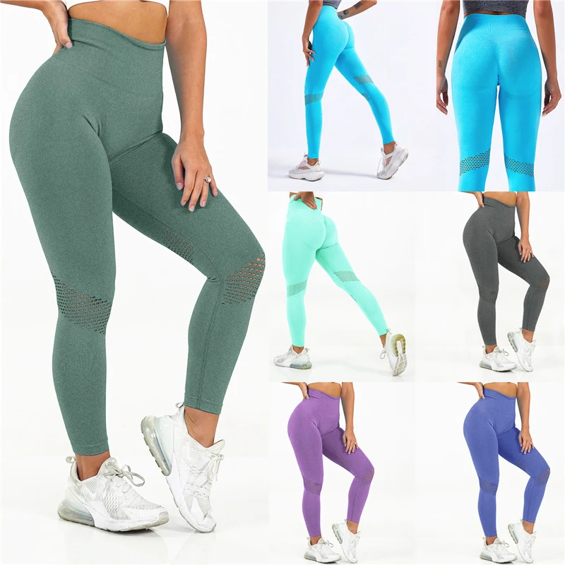 

Seamless Mesh Grid Push Up Leggings For Women Sport Pants Fitness Legging High Waist Squat Proof Sports Tight Workout Leggins