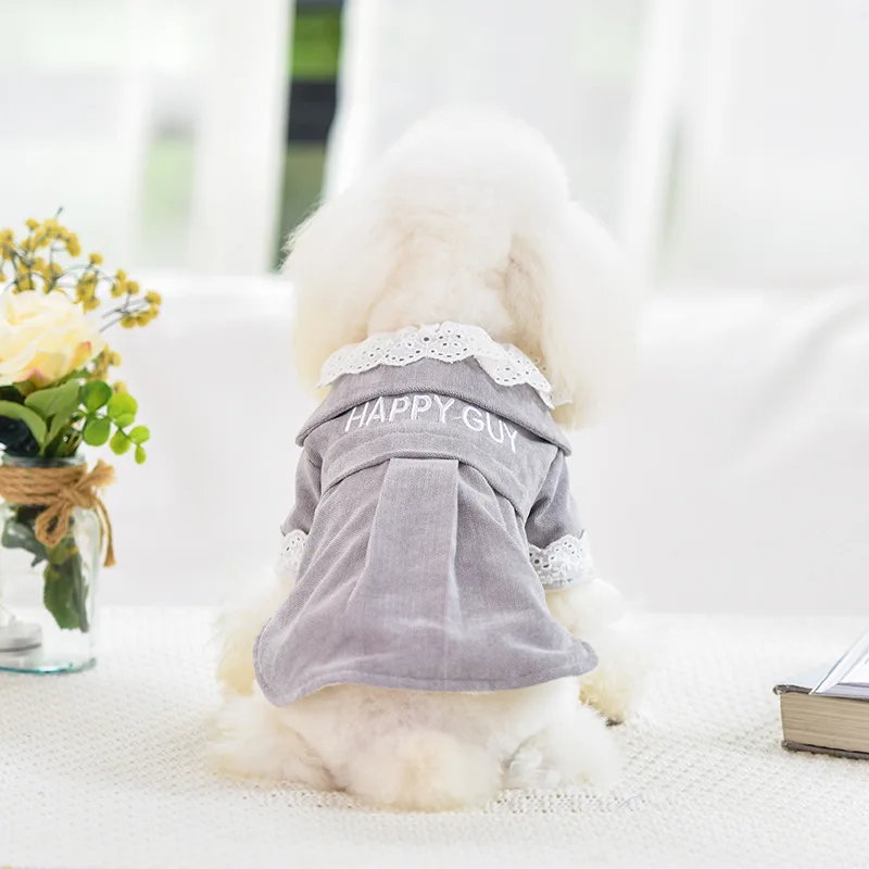 Осенне зимняя одежда для домашних животных маленьких собак розовый синий серый