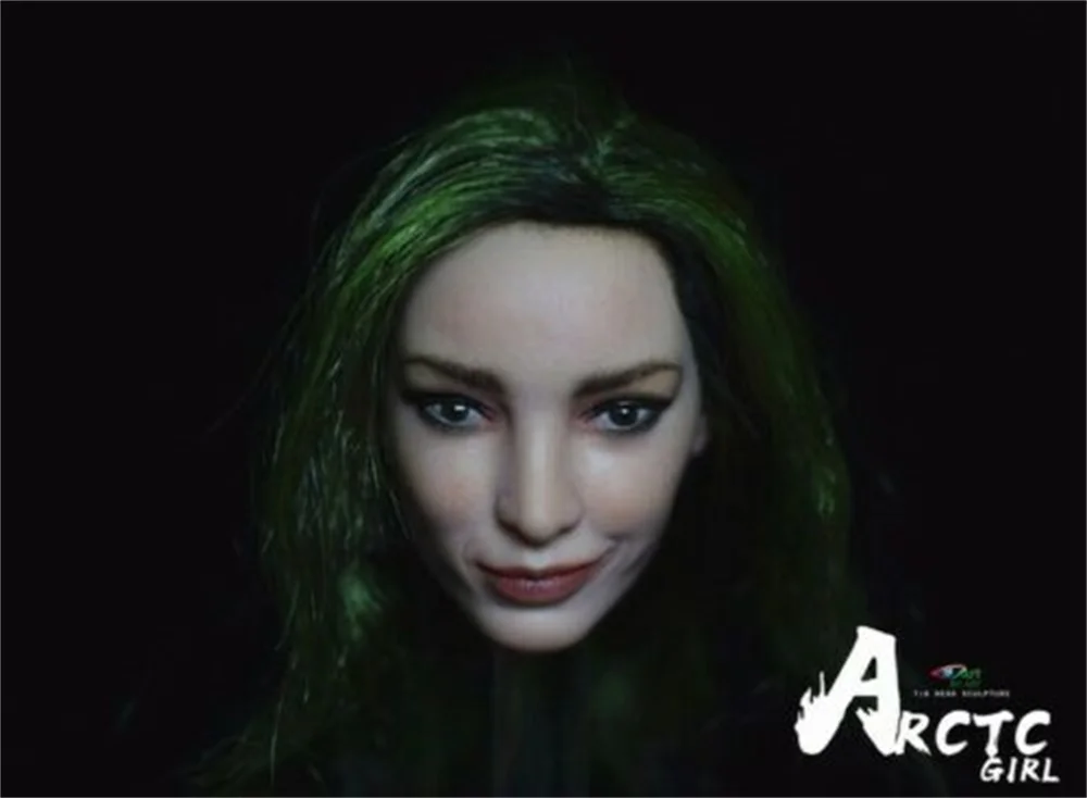 Новый в наличии 1/6 Arctic голова девушка Sculpt резьба зеленый волосы арт BY T6 для детей