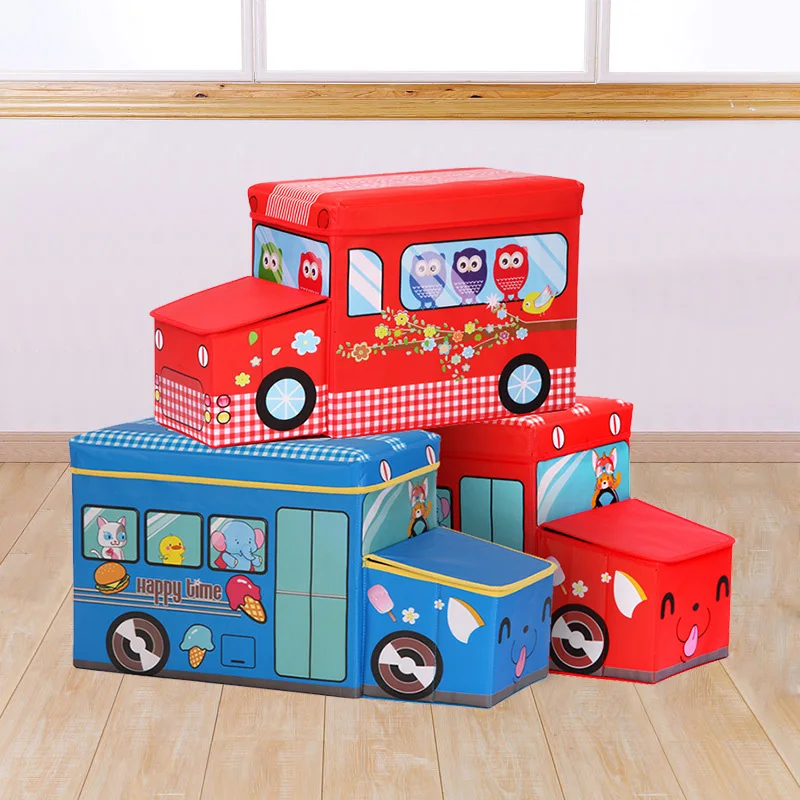 Купить Мультипликационная форма автомобиля для детей, Большая складная коробка для хранения, домашний нетканый органайзер для всякой всячины, для...