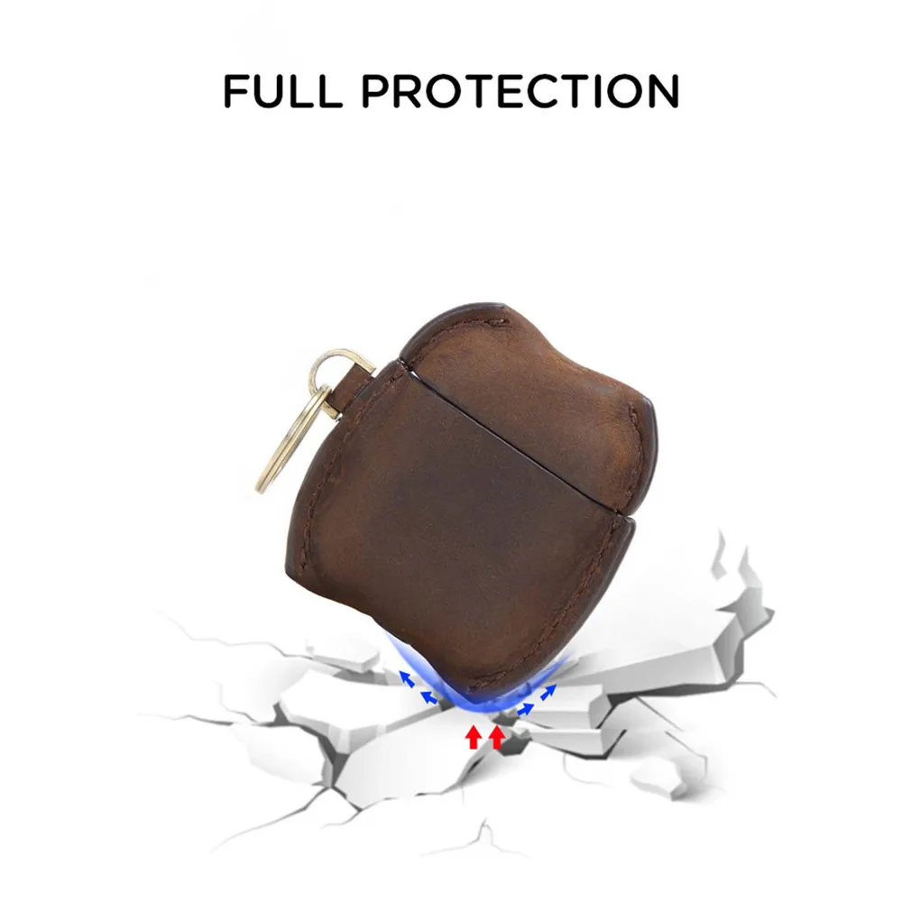 

Защитный чехол-крючок в стиле ретро, беспроводной кожаный чехол для наушников AirPods 1/2, чехол для хранения наушников