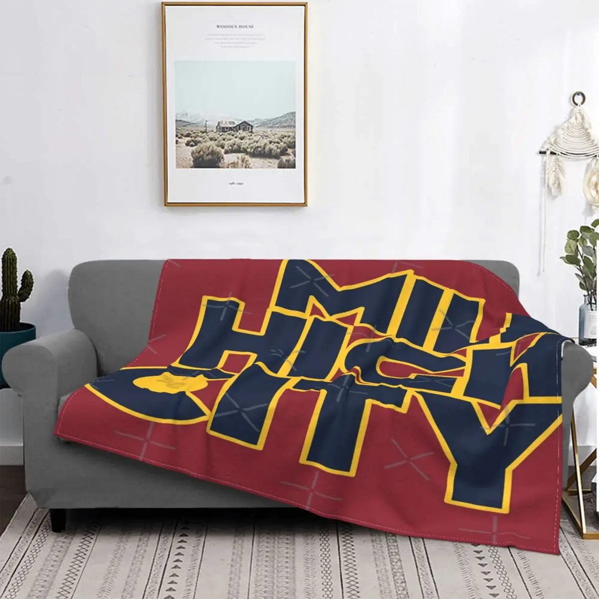 

Mile High City-Manta con tipografía para cama, colcha a cuadros, funda de sofra Kawaii, mantas para cama