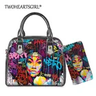 Сумка-тоут женская из кожи, с принтом, на плечо