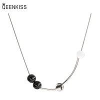 qeenkiss nc763 2022 fine jewelry wholesale fashion trendy woman girl birthday wedding gift titanium cteel beads pendant necklace