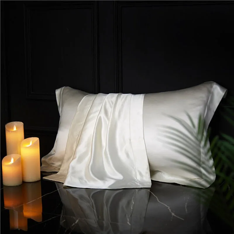 

Good Quality 19Momme Silk Pillowcase 100% Mulberry Silk Wide Edge Pillow Case Envelope For Healthy Pillowslip Home Bedding
