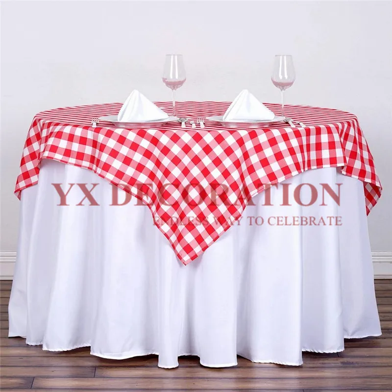 Дешевая скатерть в клетку буйвола круглая белая черная красная клетчатая из