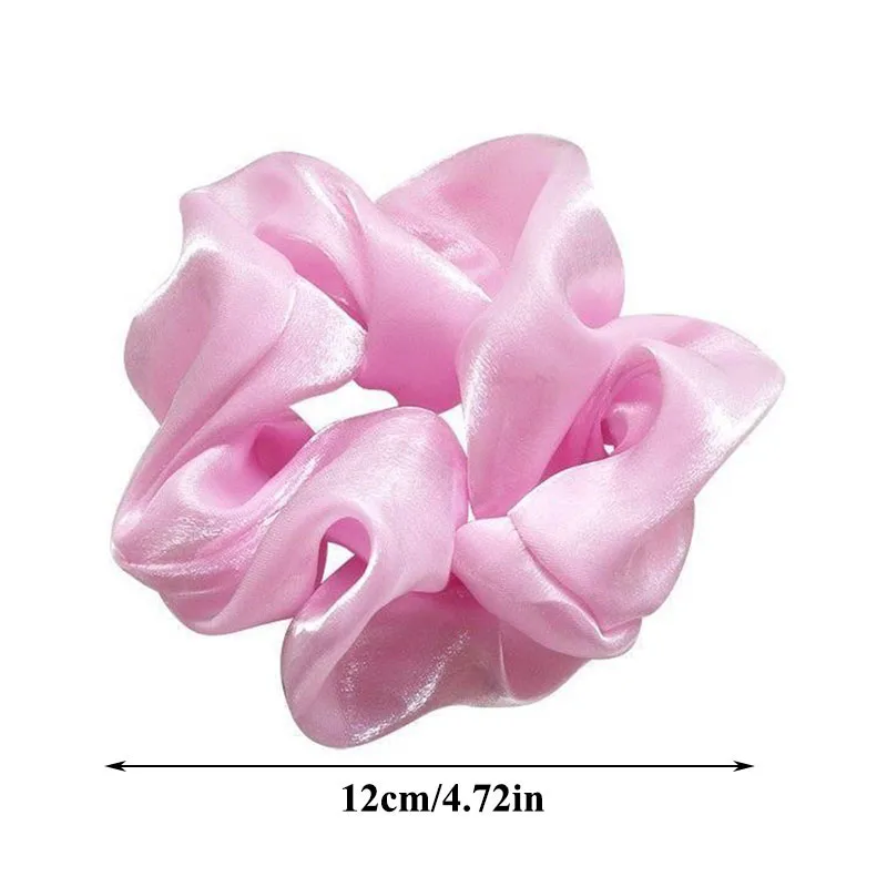 Oversized Scrunchies Smooth Cloth Solid Color Big Rubber Hair Ties Hair Rope Elastic Hair Bands Girls Women Ponytail Holder