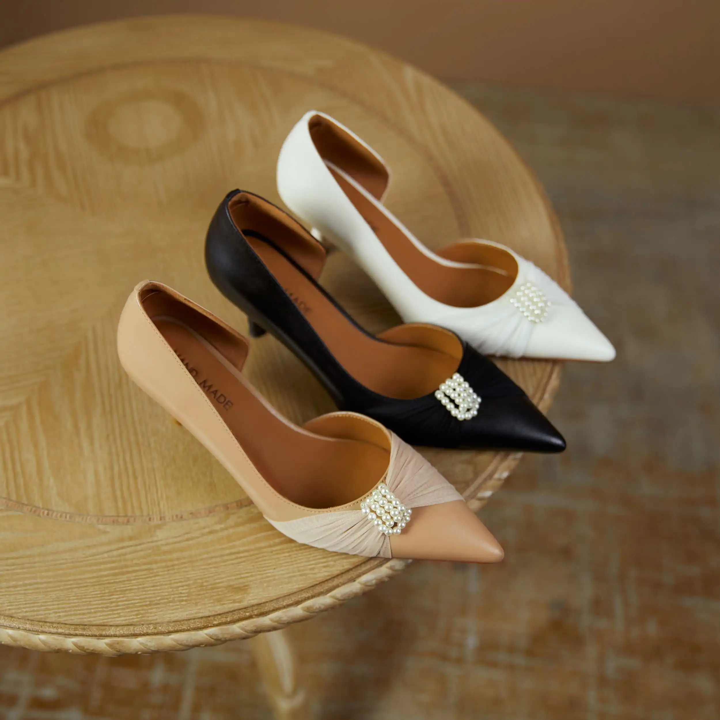 

Krazing Pot new french romantic full grain leather butterfly-knot pointed toe thin high heel slip on dance party women pumps L13