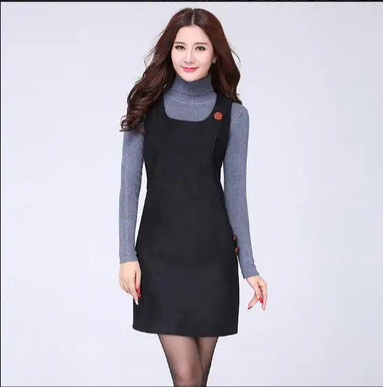 Новинка 2019 модное женское Шерстяное Платье в клетку на осень и зиму сарафан с