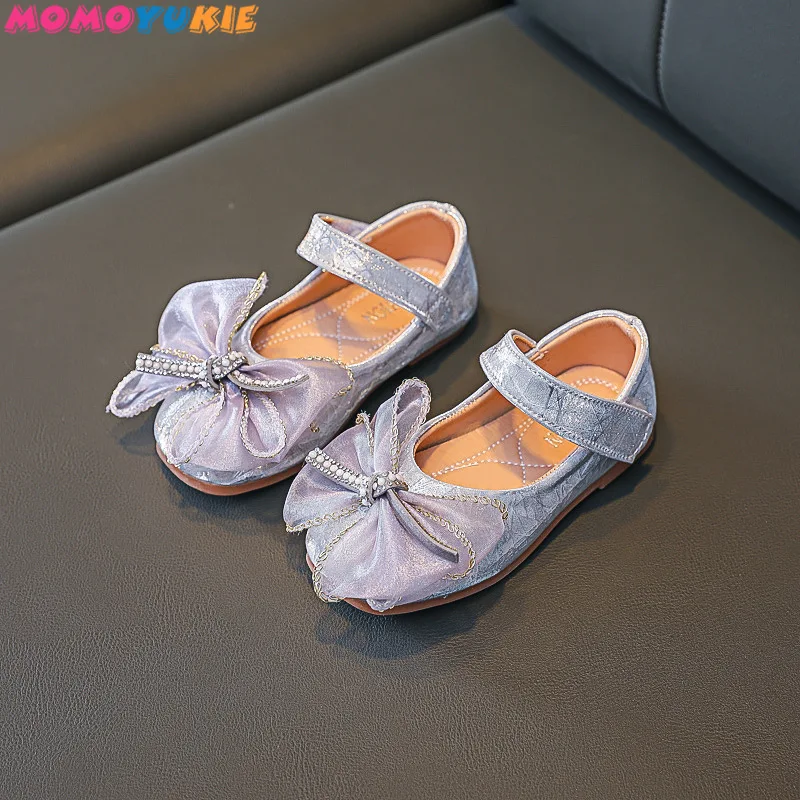 Zapatos de mariposa para ni&ntilde;as, zapatillas de princesa ostentosas a la moda, zapatos planos antideslizantes con cuentas de cadena para baile, Oto&ntilde;o, 2021-3