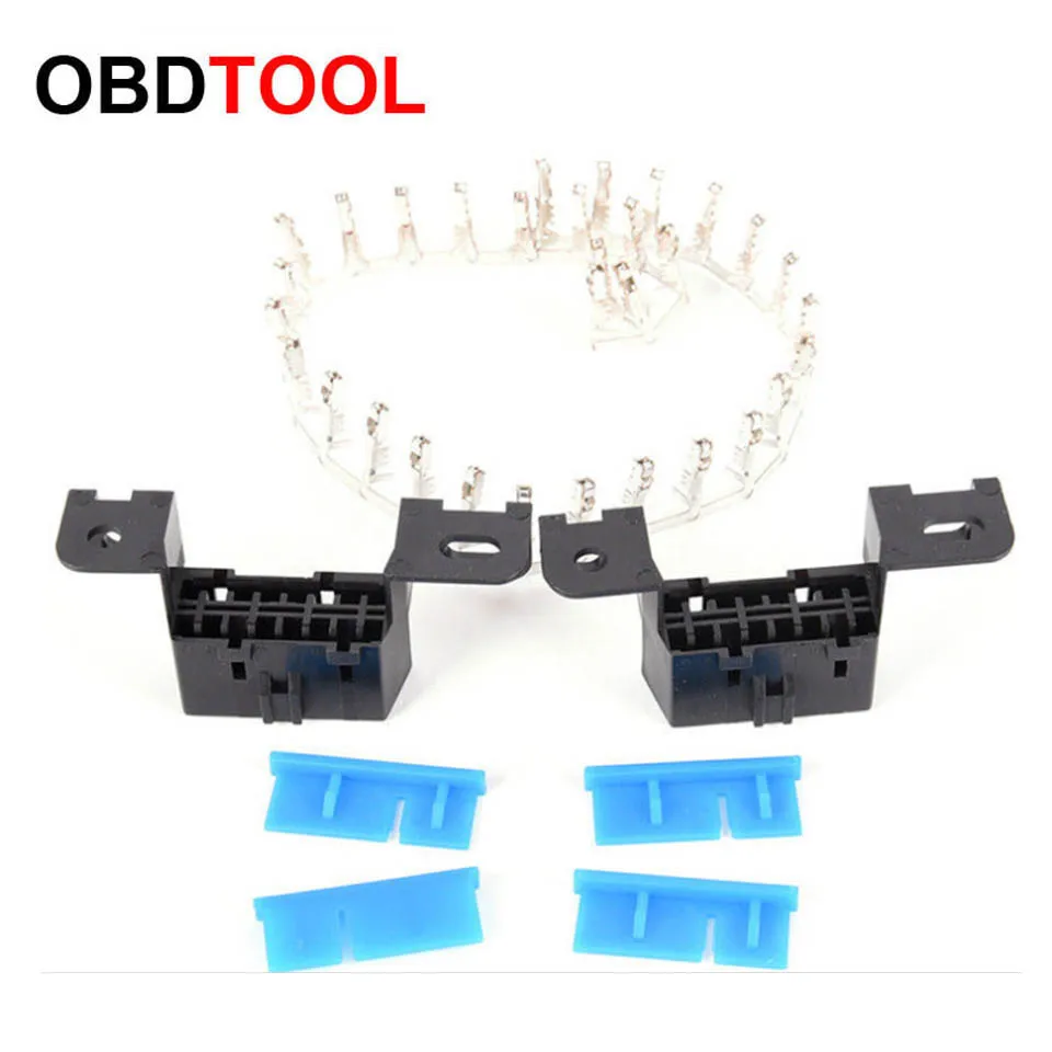 10 шт. 16pin Obd2 разъем OBD 16Pin женский угловой 2 гнездо для провода &quotМама&quot Obd Ii