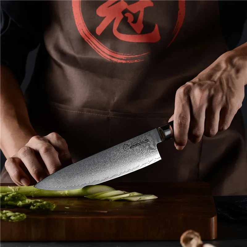 GRANDSHARP Damascus Knife 8 Inch Chef Japanese Kitchen VG10 67 Layer Stainless Steel Knives G10 Handle | Дом и сад