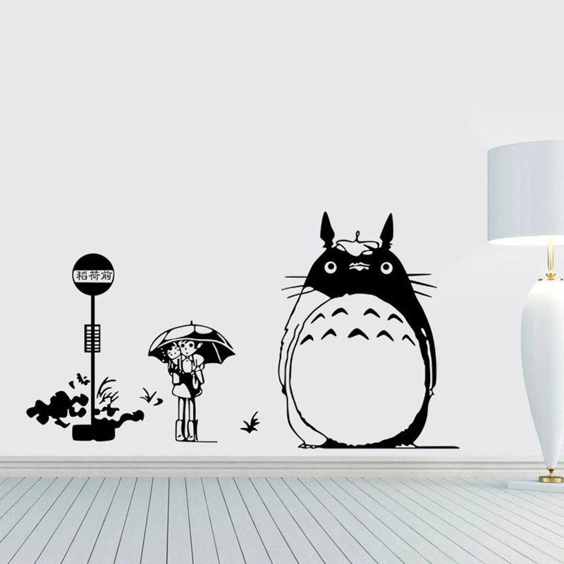 Милые Мультяшные настенные наклейки с Тоторо для детской комнаты гостиной