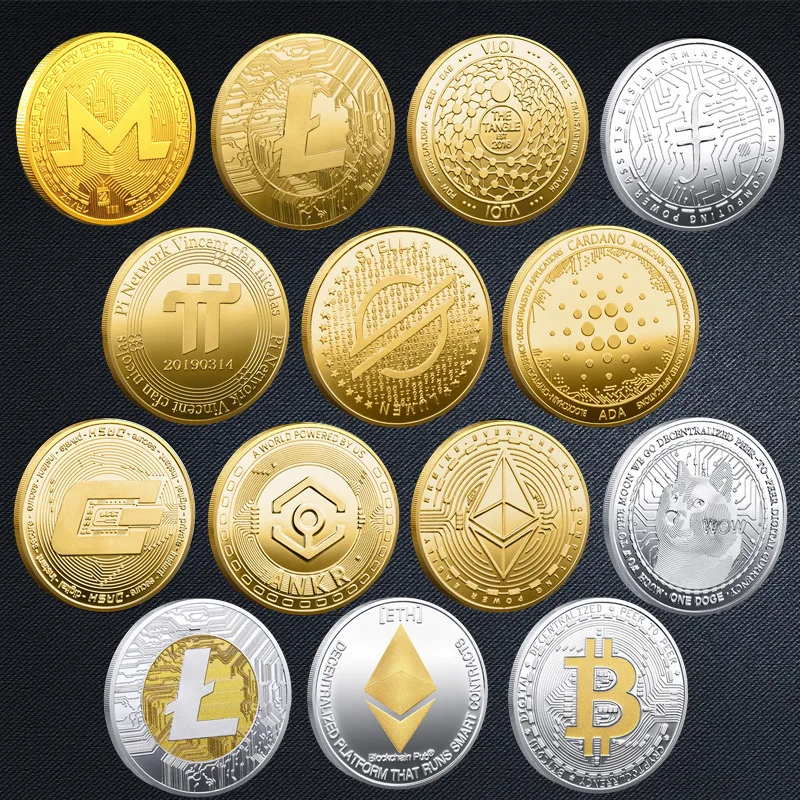 Биткоин художественная коллекция Позолоченные физические биткоины BTC с чехлом