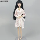 Цветочный халат для куклы Барби, аксессуары, банный халат, костюм для ванной, зимняя Пижама, повседневная одежда для сна, детские игрушки 16