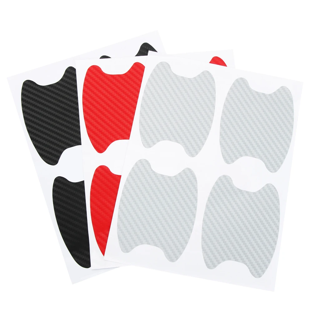 Наклейка на дверную ручку автомобиля защитная пленка из углеродного волокна