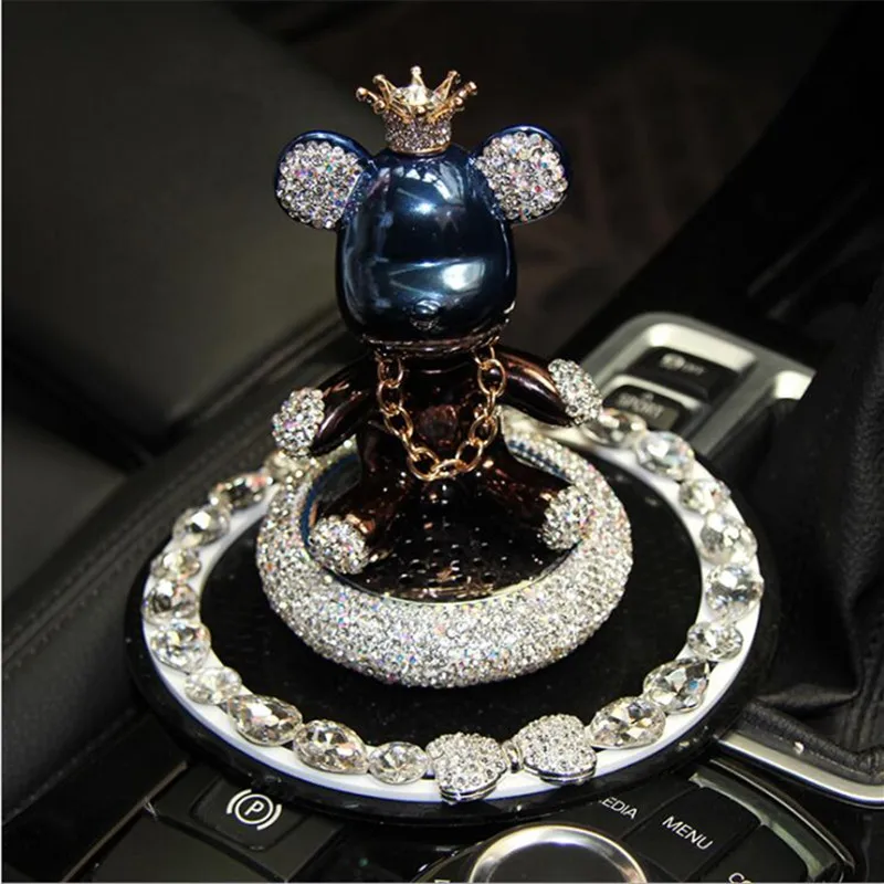

New Product Diamond Violent Bear Shaking Head Ornament Cute Doll Home Office Solid Aroma Car Interior Decoration