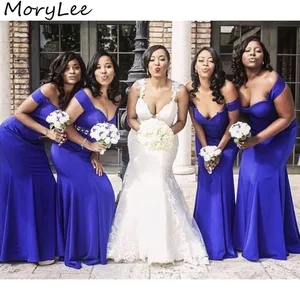Bridesmaid Dresses Royal Blue Off The Shoulder Mermaid Satin Bridesmaid Dresses With Zipper Back Wedding Party Bridemaid Gowns Bridesmaid Dresses Royal Blue Off The Shoulder Mermaid Satin Bridesmaid Dresses With Zipper Back Wedding Party Bridemaid Gowns