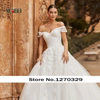 robe de mariee princess lace wedding dresses beaded bride gown appliques lace up a line bridal dresses vestido de noiva