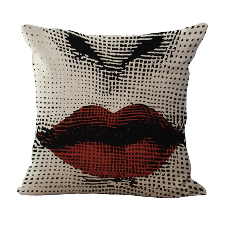 Забавный Чехол на подушку с красивым рисунком лица хлопковый льняной для