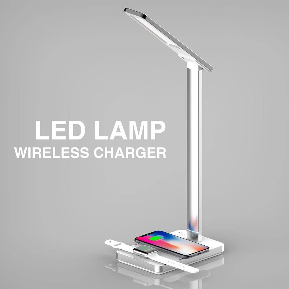 Светодиодная настольная лампа с беспроводной зарядкой и защитой глаз