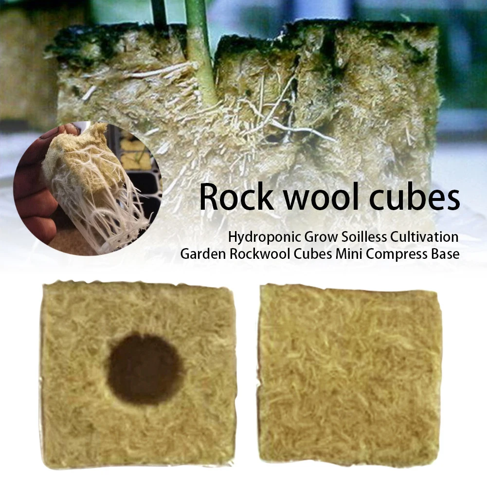 

Hydroponic Grow Kit Plant Grow Net Cups Grow Starter Cubes Rockwool with 10 Meter Cotton Rope 20 Stakes