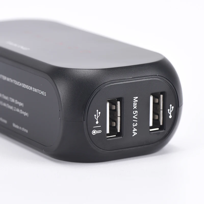 $168.30 RHUNDO 3 Way Cigarette Lighter Socket Splitter Three Port 12V DC Power Outlet Adapter Dual USB Car Charger Touch Switch RS-21S