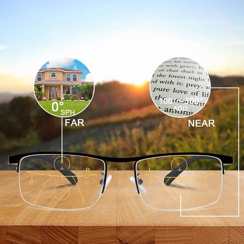 3Pcs Smart Progressive Multifocal Reading Glasses Men Women automatic adjustment Anti-blue light Multifunction Readers Eyewear