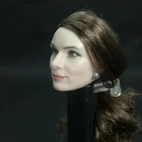 in sotck 16 scale audrey hepburn head carving with long curls hair fit 12 pale body