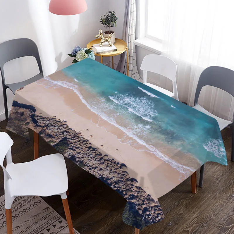 Пользовательская 3D скатерть с морским узором водонепроницаемая ткань Оксфорд