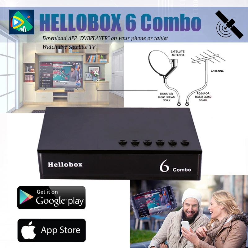 H.265 HEVC 10-битный HD цифровой DVB T2 S2 комбинированный ТВ-бокс спутниковый ресивер