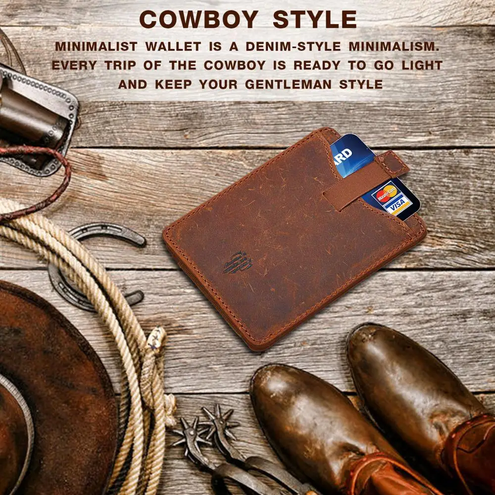 Маленький держатель для кредитных карт мужчин из натуральной кожи id card clip