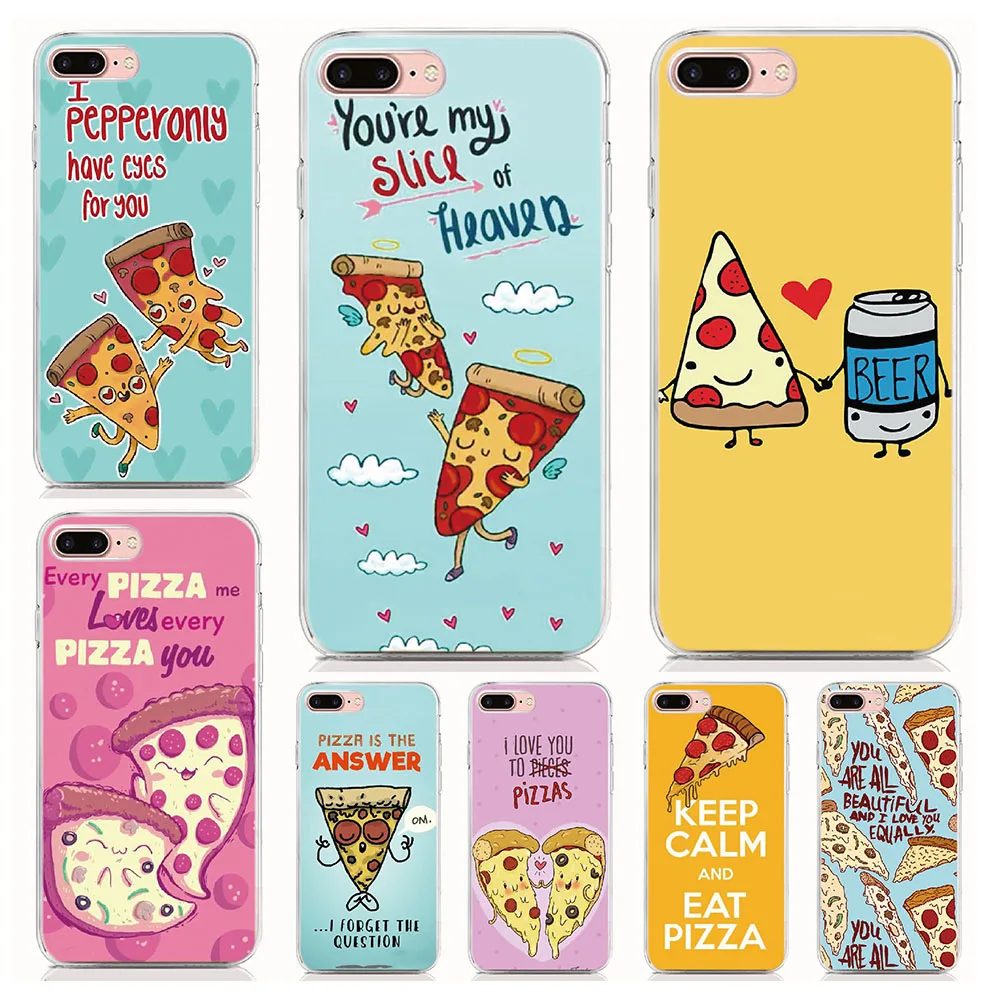

For Moto E7 Plus G8 Power Lite Z2 Force One Hyper Fusion Edge Plus Case pizza love on Tumblr Cover Coque Shell Phone Cases