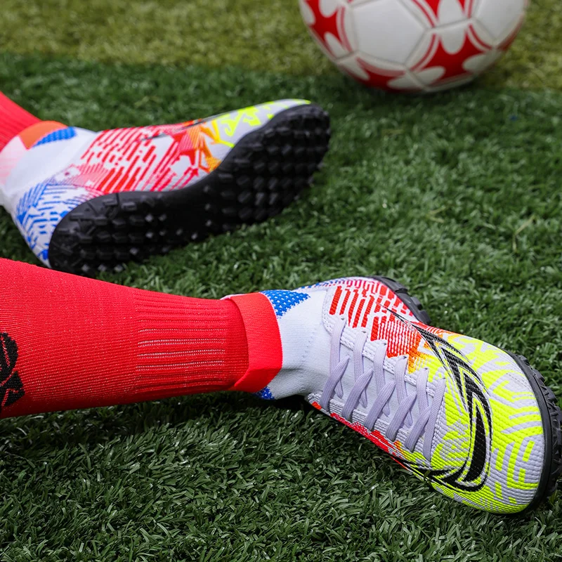 

Outdoor Soccer Shoes Sport Football Boots Men Breathable Turf Training Sneakers Adults Kids Fustal Cleats Hombre Breathable Shoe