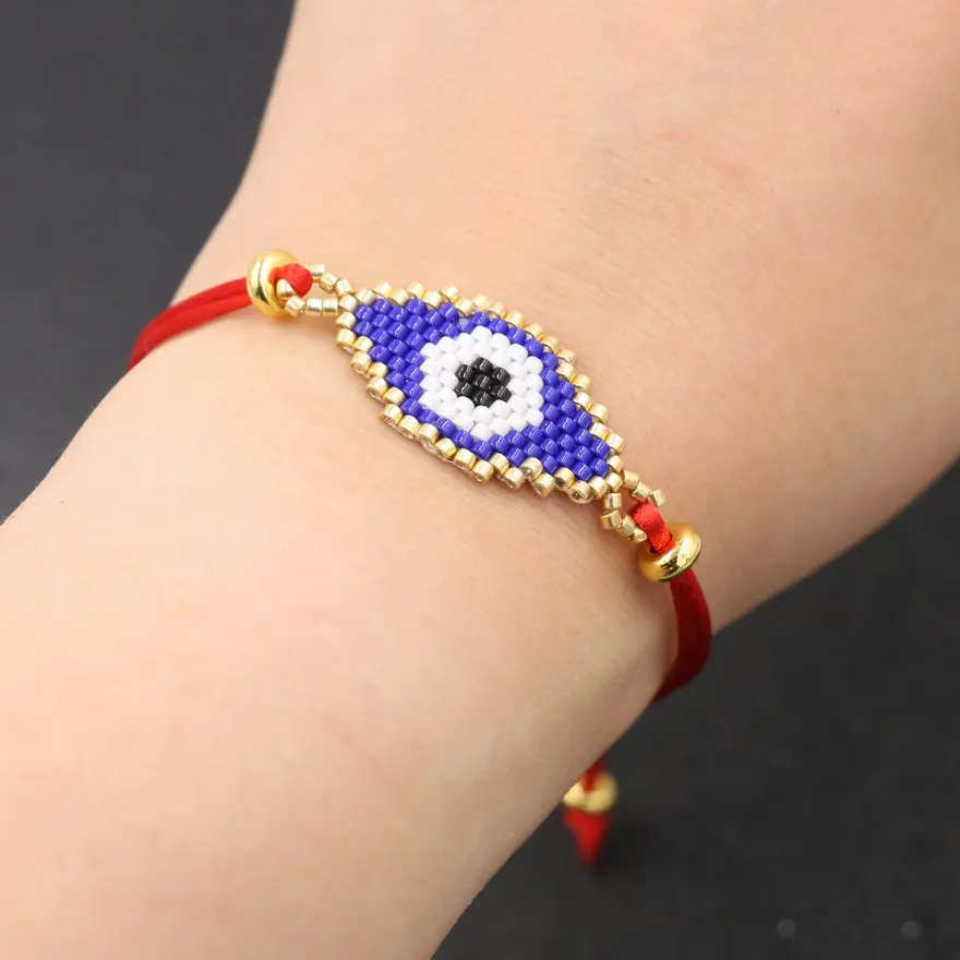 Минимализм ручной работы с клипсами Дурной глаз бусины браслет для мужчин и