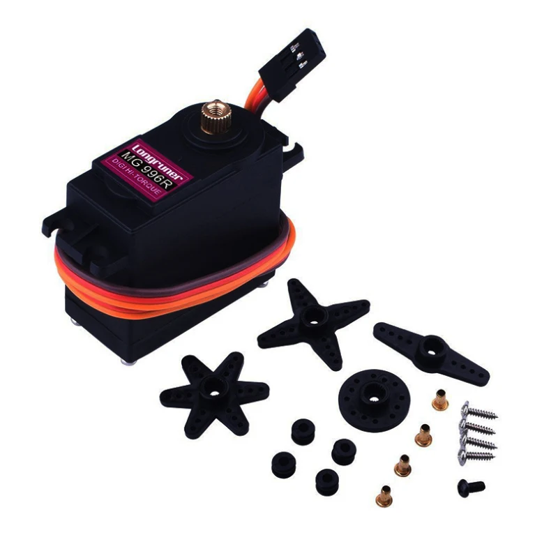 Servomotor de engranaje de Metal para coche teledirigido Futaba JR, helic&oacute;ptero, barco, Juguetes Diy, 13kg, 15kg, MG995, MG996, MG996R, 4 Uds.-2