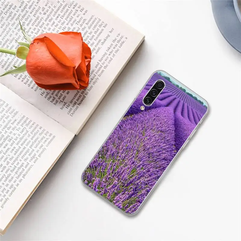 

Romantic lavender Purple flowers Phone Case For Samsung A S M Note 9 10 20 fe 21 71 30 ultra plus 5g 11 31 51 s