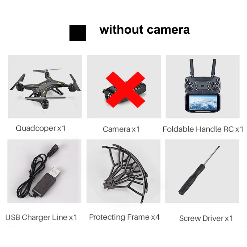 black without camera Радиоуправляемый вертолет Дрон 4K с камерой HD 1080P wifi FPV RC Дрон Профессиональный складной Квадрокоптер 20 минут работы от батареи - Цвет: black without camera