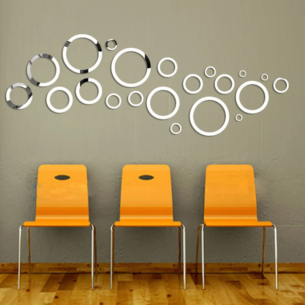 24 шт. 3D зеркальные наклейки на стену 23 шт.|Наклейки стену| |