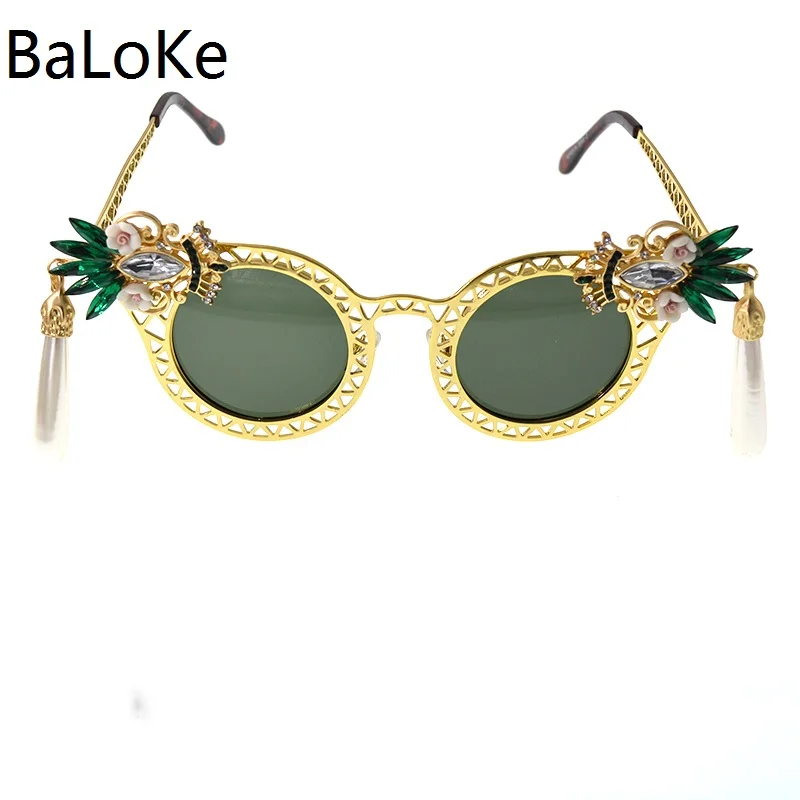 Женские солнцезащитные очки Стразы кошачий глаз Классические брендовые большие