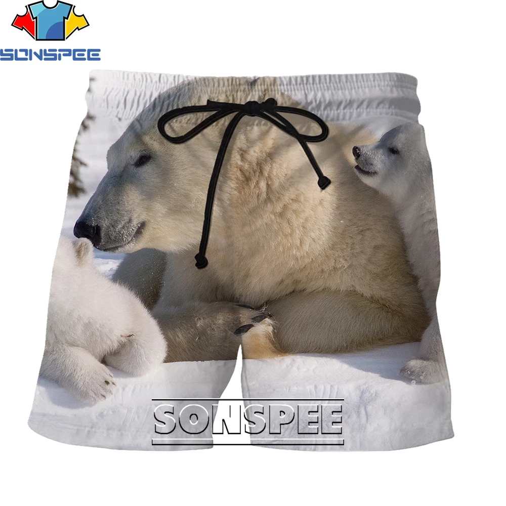 

SONSPEE Fashion Cute Animal Polar Bear Series 3D Printing Men's Shorts Summer Creative Harajuku Personality Hip Hop Casual