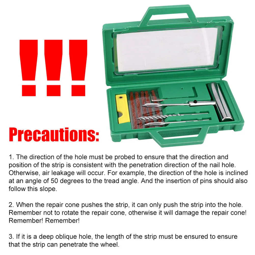 

Hot Tubeless Tire Repair Kits Tire Plug Tools for Motorcycle Vehicle Wheel Tire Puncture Mending Sets J99