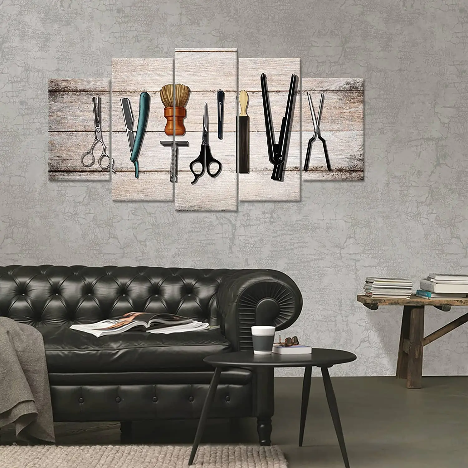 Винтажный парикмахерский инструмент для стрижки волос без рамки 5 шт. HD плакаты