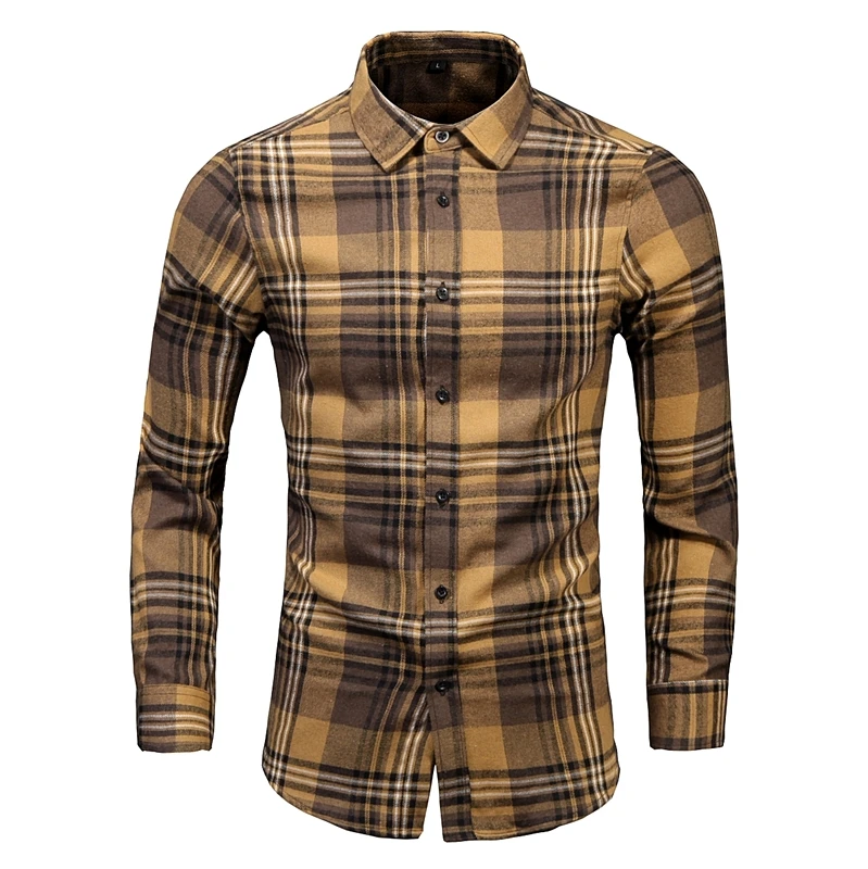 

Гавайские пляжные повседневные рубашки в клетку; Коллекция 2021 года; Сезон осень-весна; Мужская одежда с длинными рукавами; Большие размеры ...