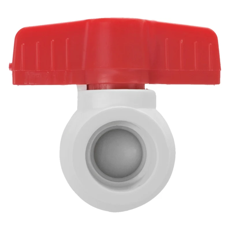 20mm x Slip Plumbing T Handle Full Port PVC-U Ball Valve white+red | Обустройство дома
